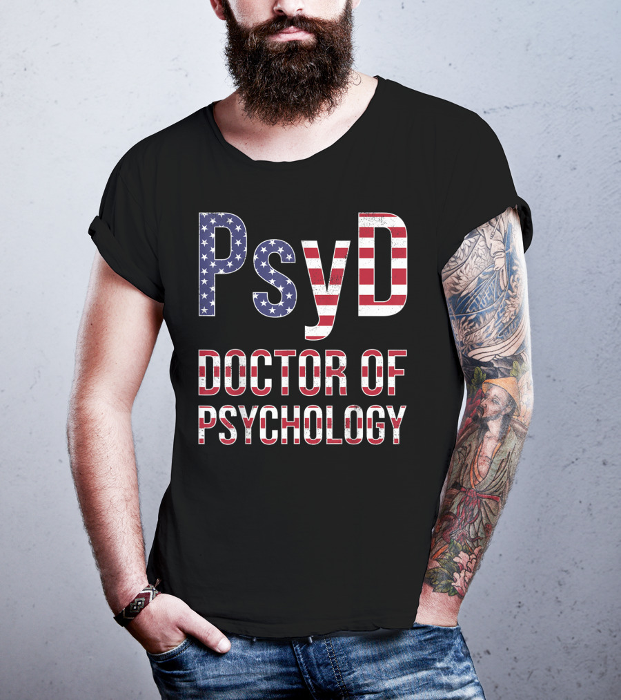 Psyd Doctor Of Psychology American Flag T-Shirt