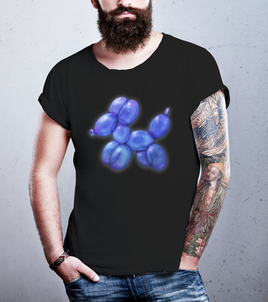 Blue Balloon Animal Dog Pastel Goth Aesthetic T-Shirt
