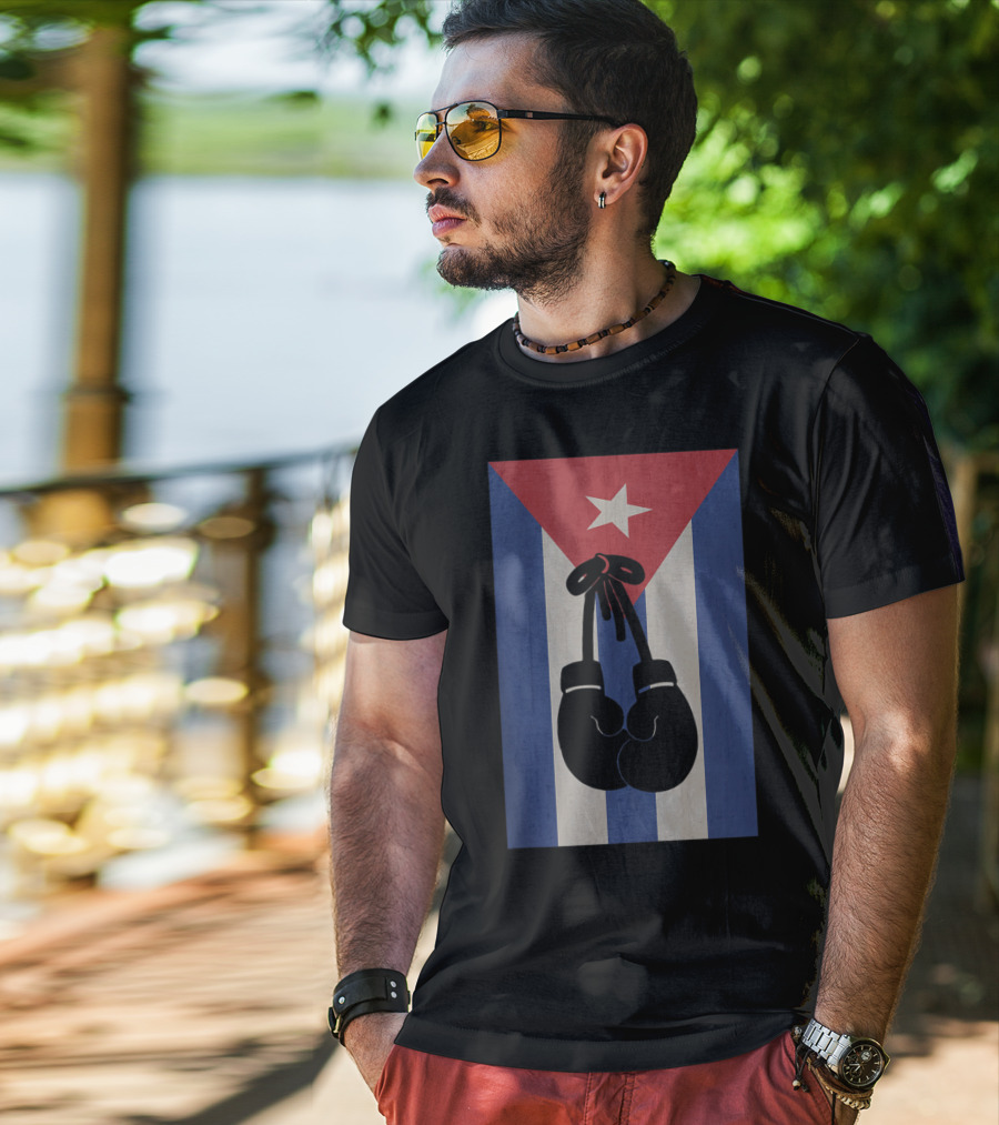 Boxers Cuban Flag Cuba Boxing Gloves Muay Thai Fighter Cuban Flag Boxing Gloves T-Shirt