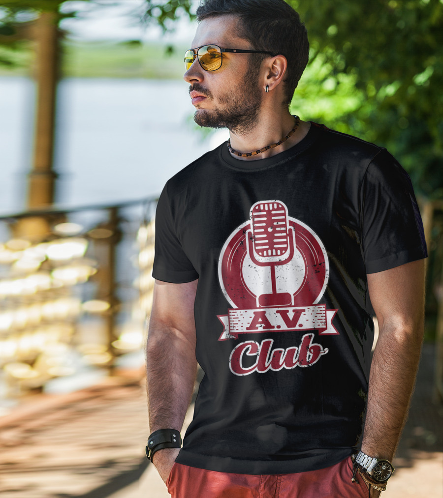 A.V. Club Vintage Microphone Emblem T-Shirt