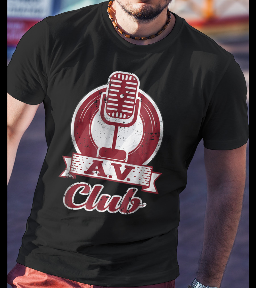 A.V. Club Vintage Microphone Emblem T-Shirt