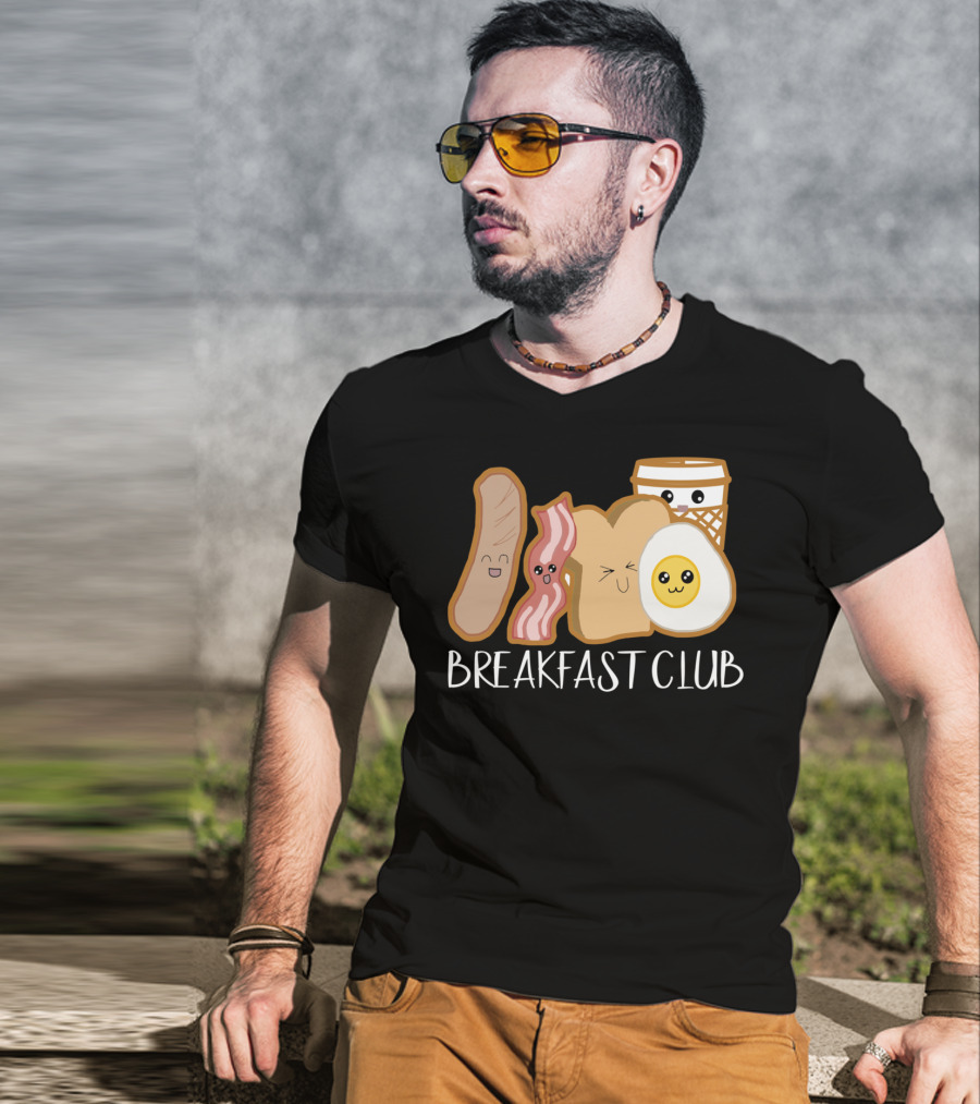 Kawaii Breakfast Club Funny Foodie Adorable Cartoon Food Faces T-Shirt