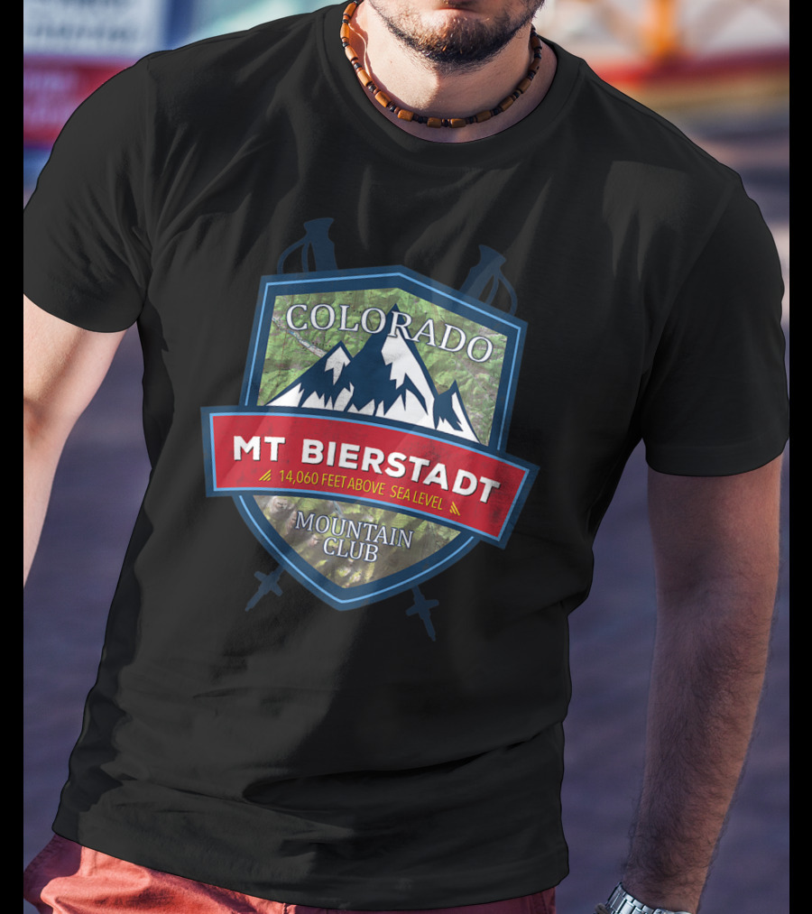 Colorado Mt Bierstadt 14,060 Feet Above Sea Level Mountain Club Hiking T-Shirt