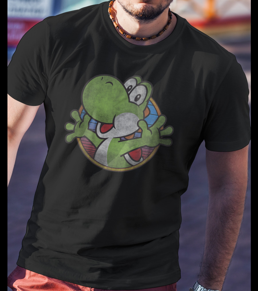 Super Mario Yoshi Colorful Circle Emblem T-Shirt