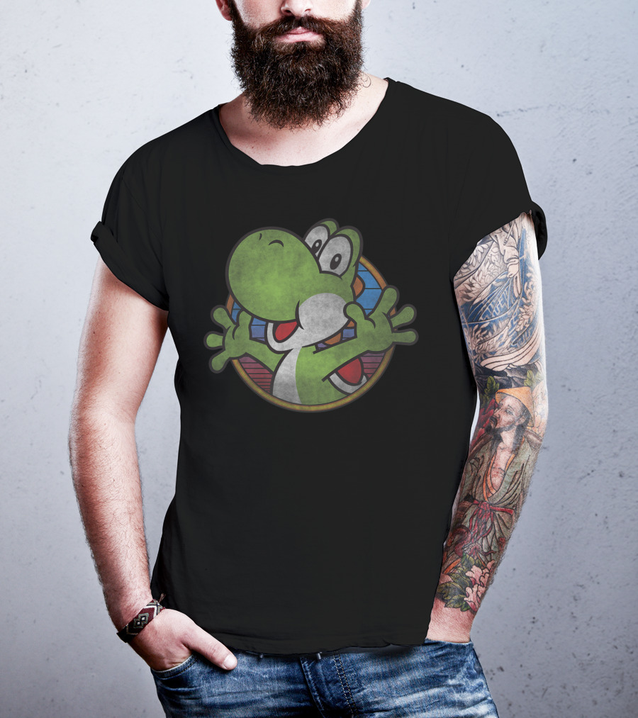 Super Mario Yoshi Colorful Circle Emblem T-Shirt