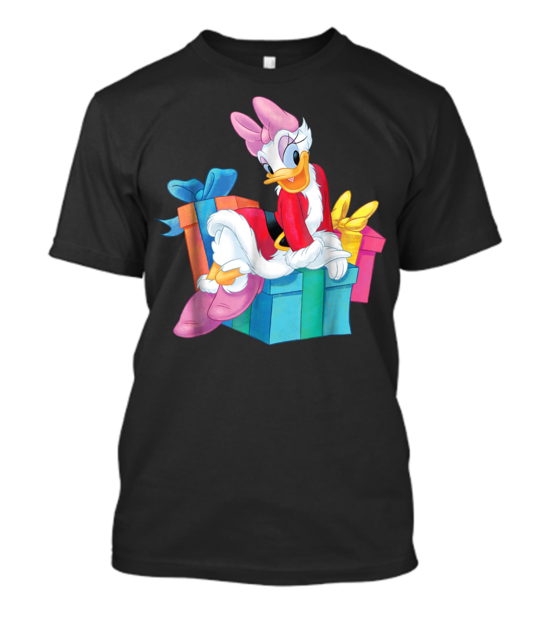 Disney Daisy Duck Santa Holiday With Colorful Gift Boxes T-Shirt