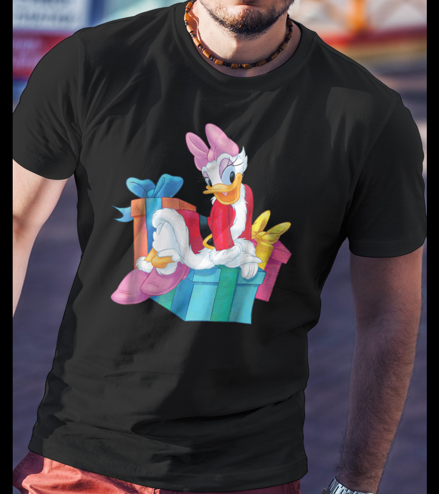 Disney Daisy Duck Santa Holiday With Colorful Gift Boxes T-Shirt