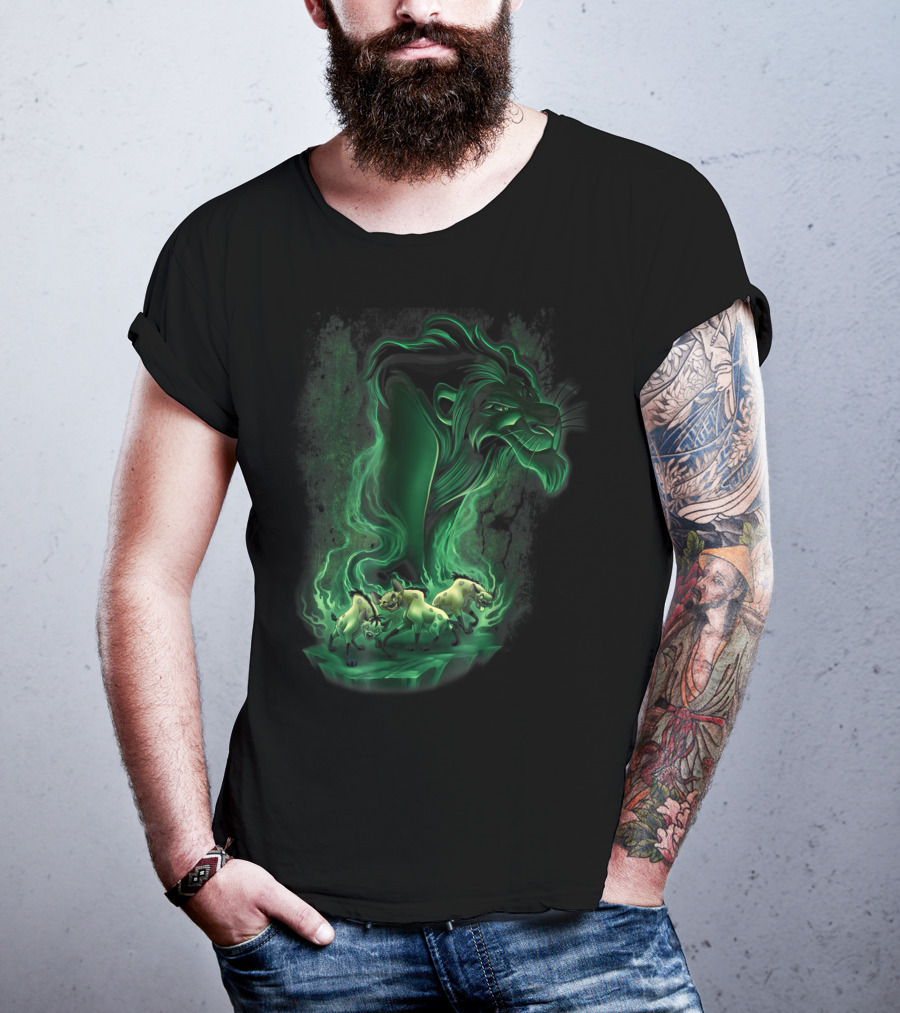 Disney Lion King Scar And Hyenas Green Smoke T-Shirt