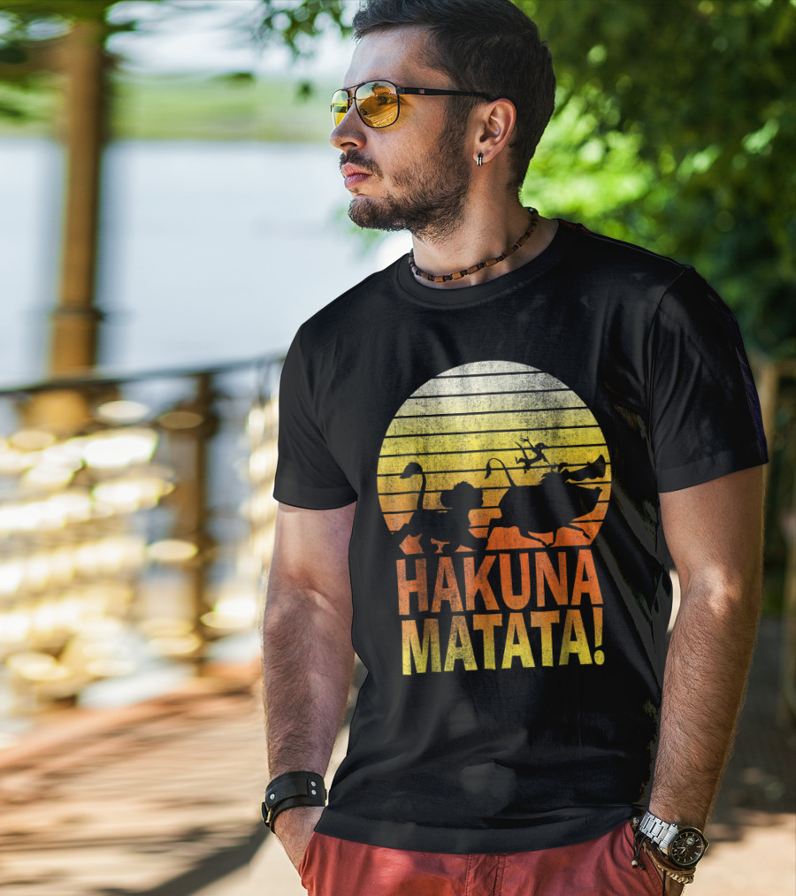 Disney Lion King Simba Pumbaa Timon Hakuna Matata Sunset T-Shirt