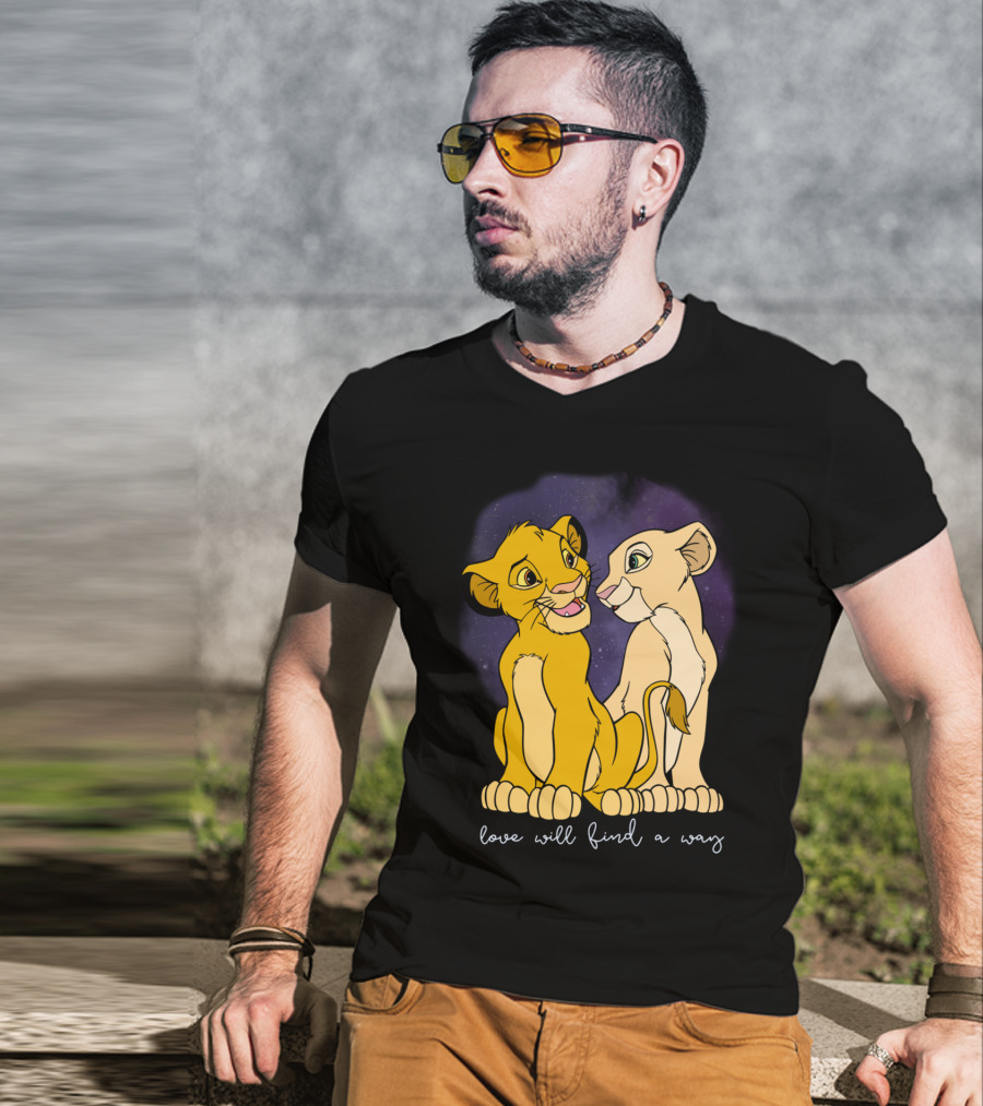 Simba Nala Love Will Find A Way Disney Lion King Valentines T-Shirt