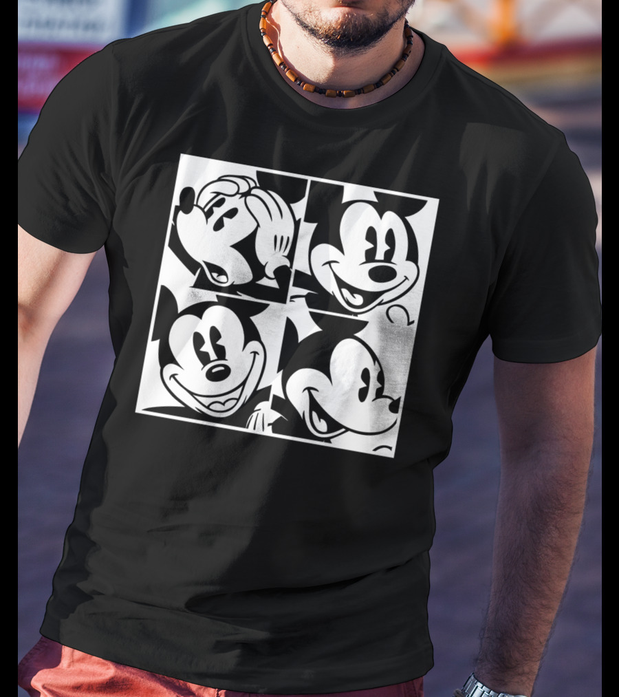Disney Mickey Mouse Classic Expressions In Four Squares T-Shirt