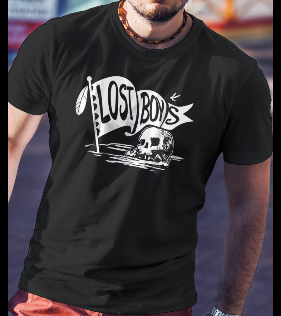 Disney Peter Pan Lost Boys Skull Flag Banner T-Shirt