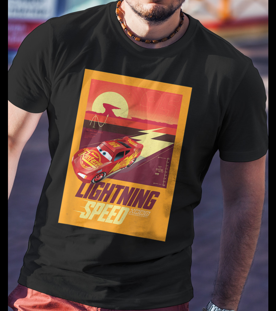 Lightning Speed Disney Pixar Cars McQueen 95 Racing Legends T-Shirt