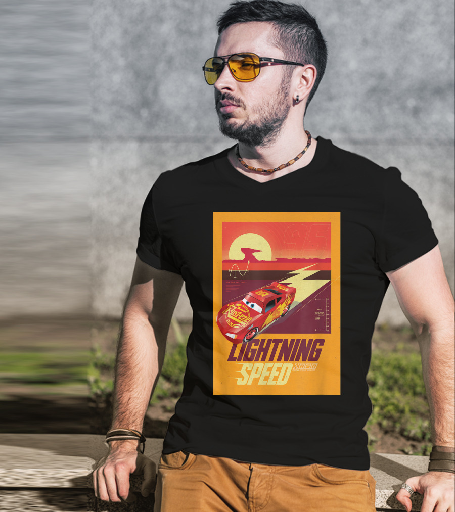 Lightning Speed Disney Pixar Cars McQueen 95 Racing Legends T-Shirt