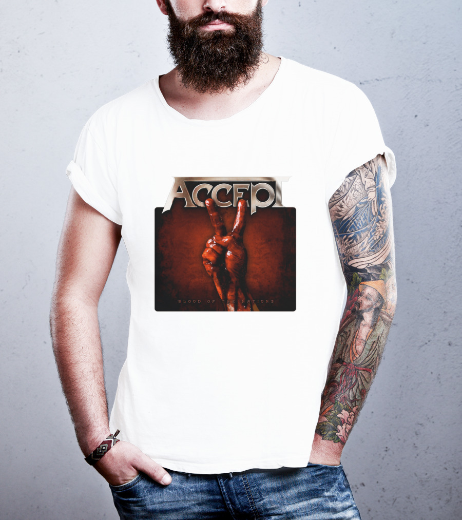 ACCEPT Blood Of The Nations Victory Hand Gesture T-Shirt