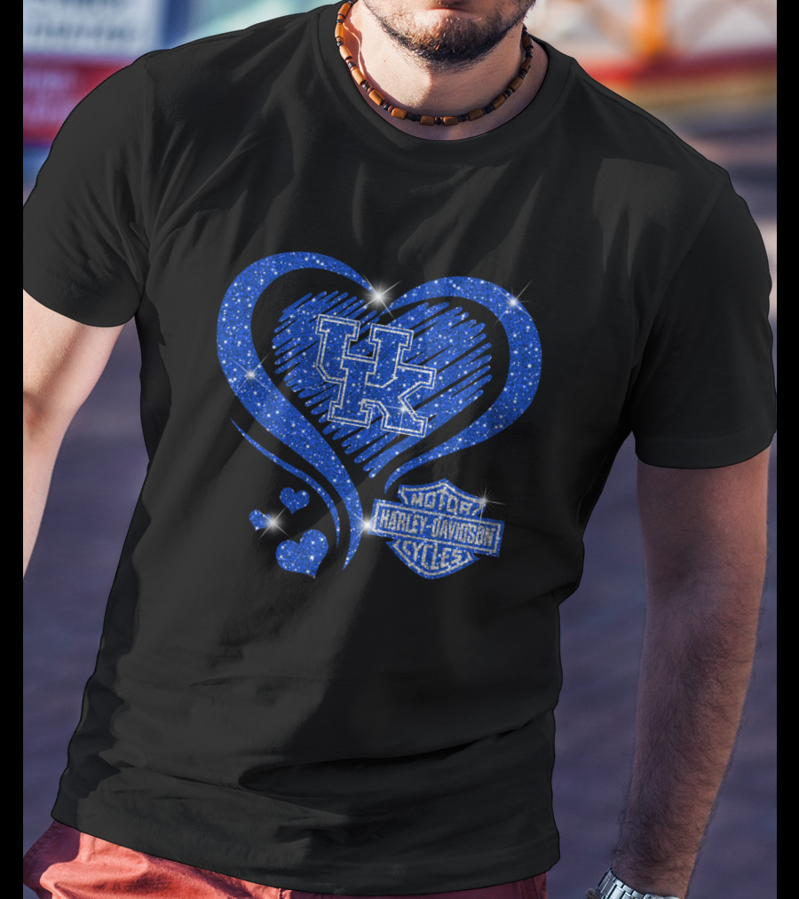 Kentucky Wildcats Harley Davidson Heart Uk T-Shirt
