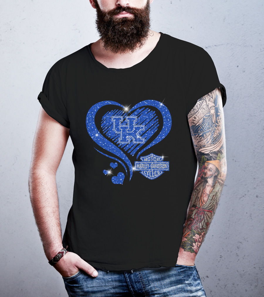 Kentucky Wildcats Harley Davidson Heart Uk T-Shirt