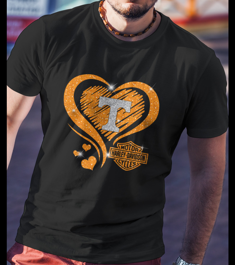 Tennessee Volunteers Harley Davidson Heart T-Shirt