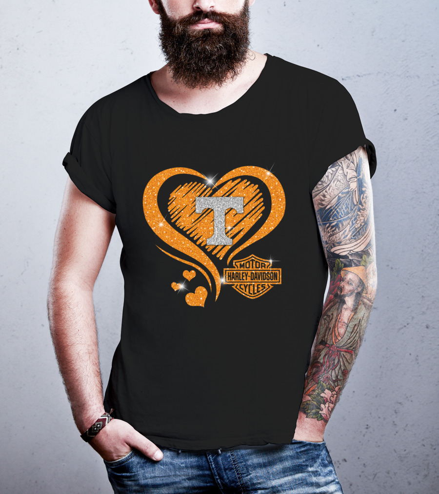 Tennessee Volunteers Harley Davidson Heart T-Shirt