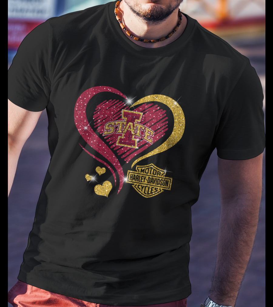 Iowa State Cyclones Heart Harley Davidson T-Shirt
