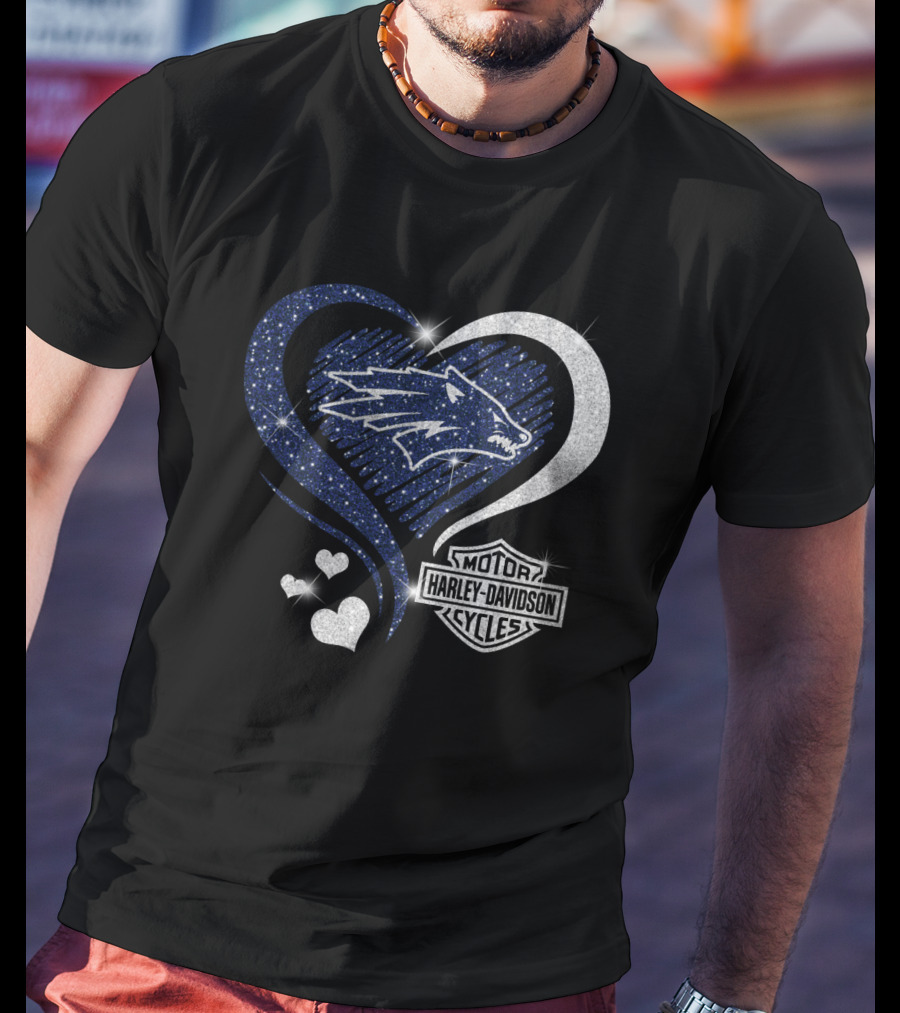 Nevada Wolf Pack Harley Davidson Sparkle Heart 0306Hd T-Shirt