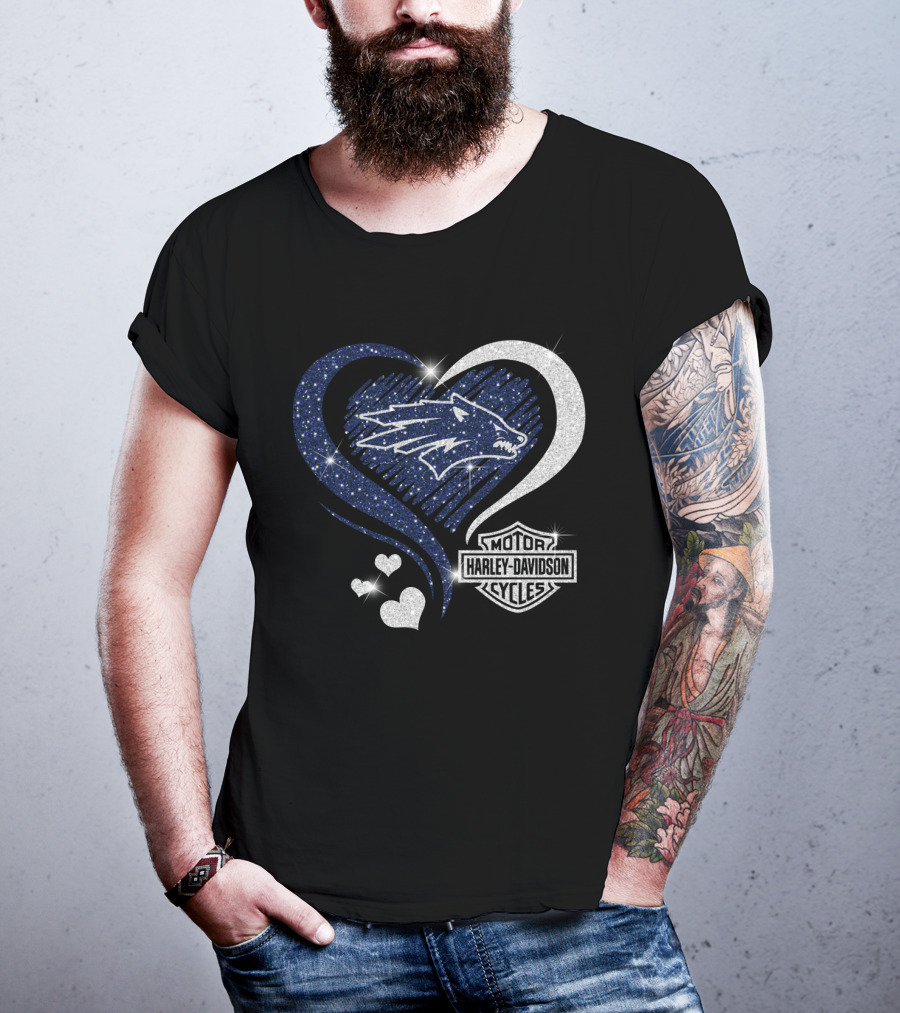 Nevada Wolf Pack Harley Davidson Sparkle Heart 0306Hd T-Shirt