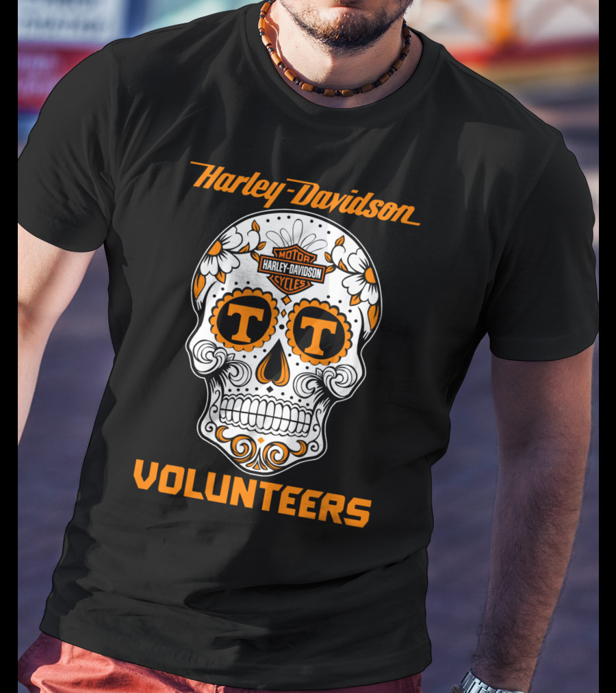 Harley Davidson Tennessee Volunteers Sugar Skull T-Shirt