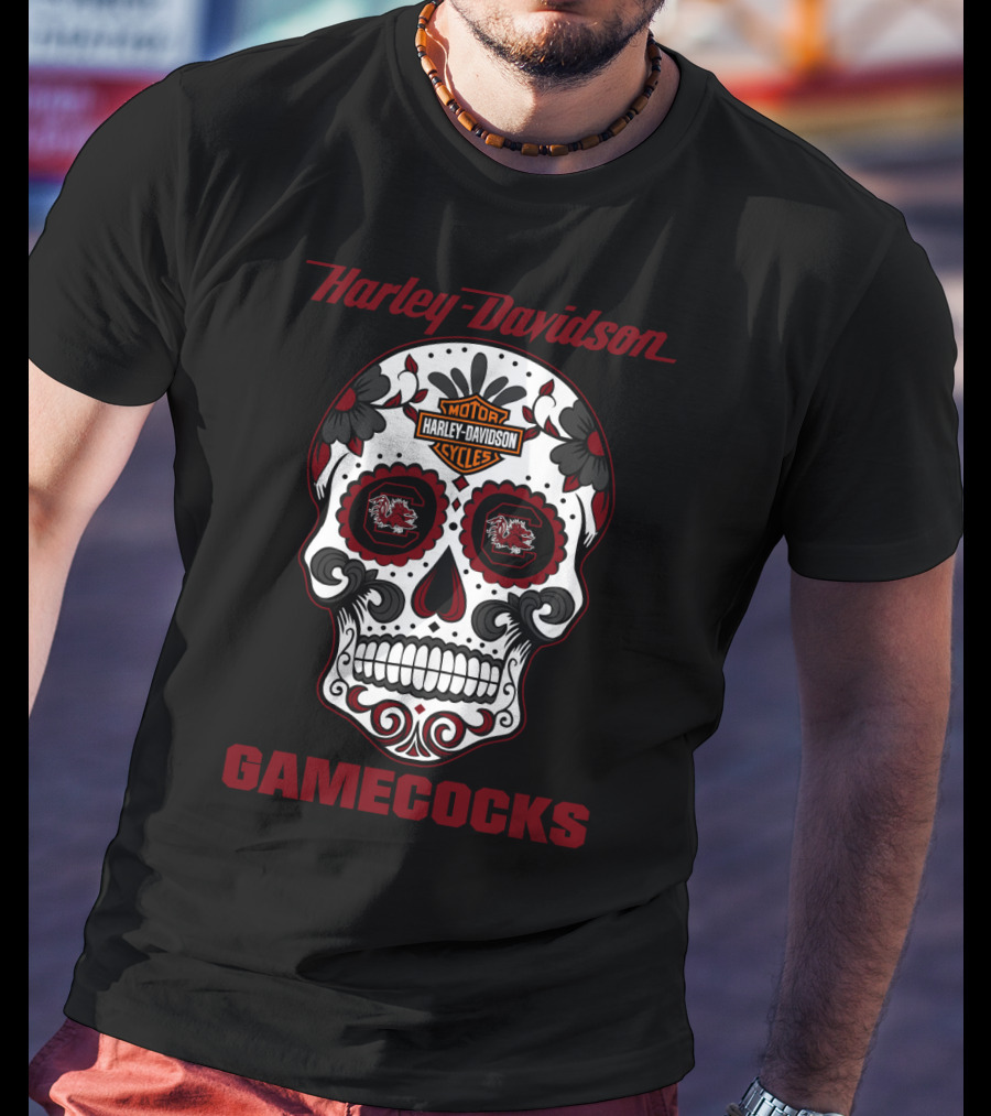 Harley Davidson Motor Cycles South Carolina Gamecocks T-Shirt