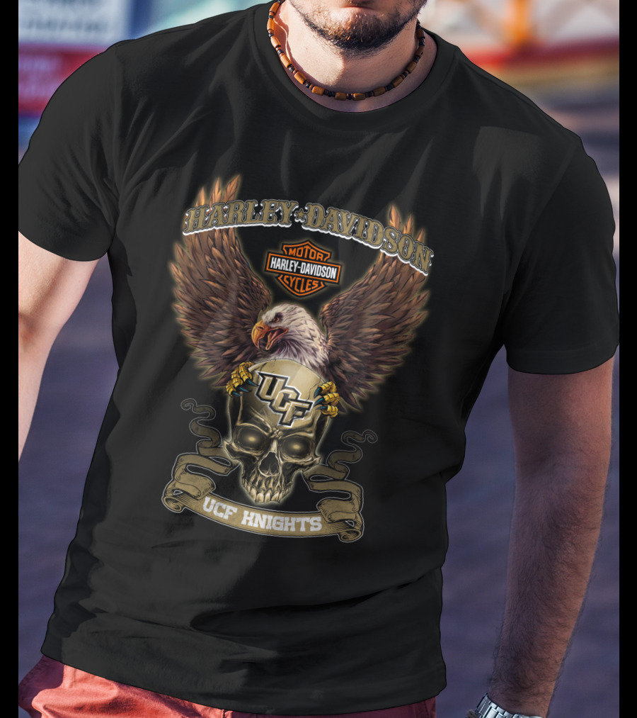 Harley Davidson Ucf Knights Eagle Skull T-Shirt