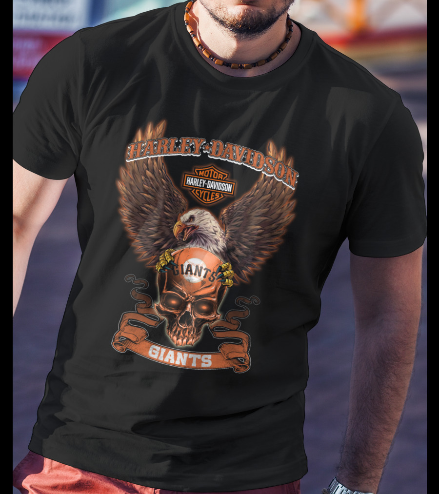 Harley Davidson Giants Skull Eagle T-Shirt
