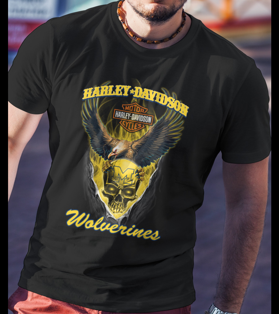 Harley Davidson Wolverines Motor Cycles T-Shirt