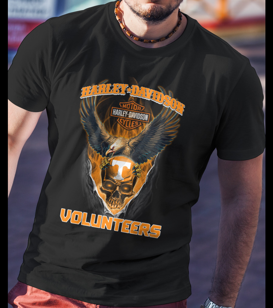 Harley Davidson Motor Cycles Volunteers Eagle Skull T T-Shirt