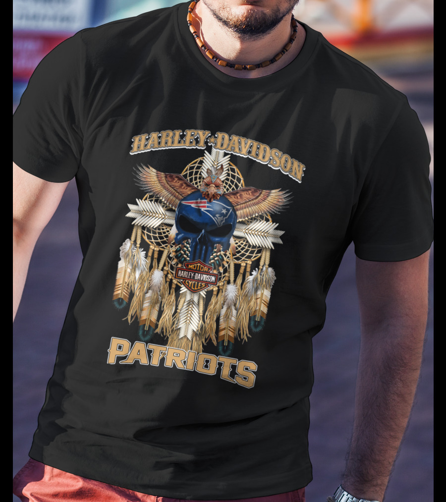 Harley Davidson Patriots Native New England Cycles T-Shirt