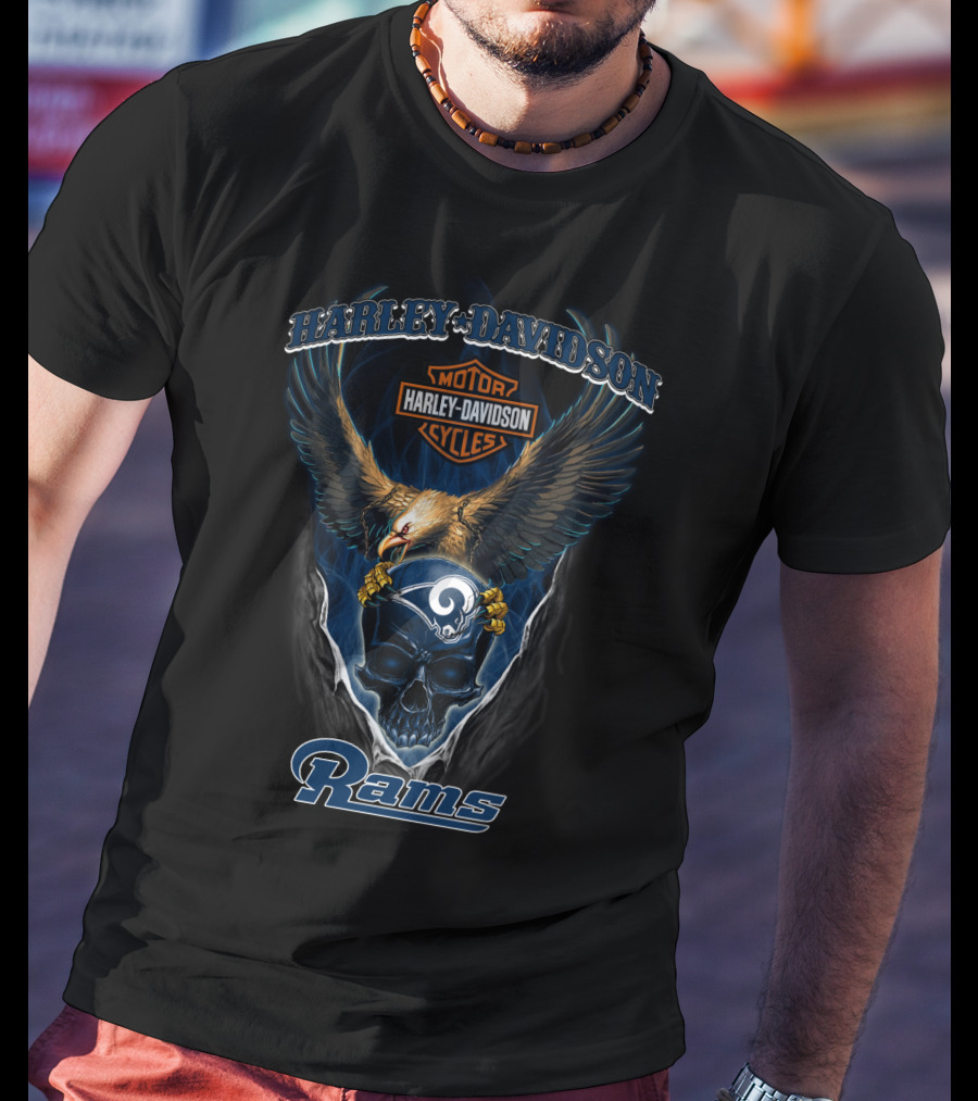 Harley Davidson Motor Cycles Rams T-Shirt