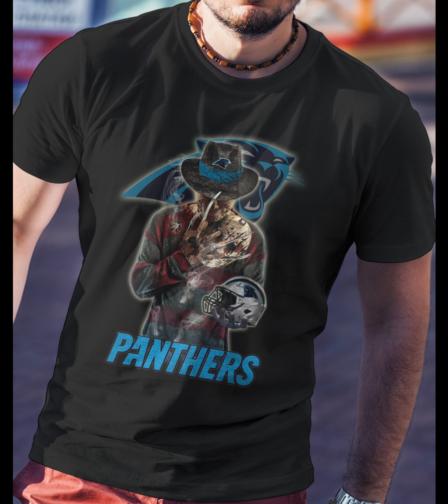 M2 Jason Voorhees Carolina Panthers Freddy Krueger Crossover T-Shirt