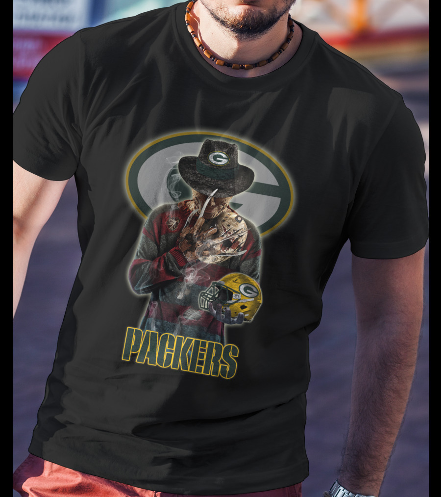 M2 Jason Voorhees Green Bay Packers Freddy Krueger Mashup T-Shirt