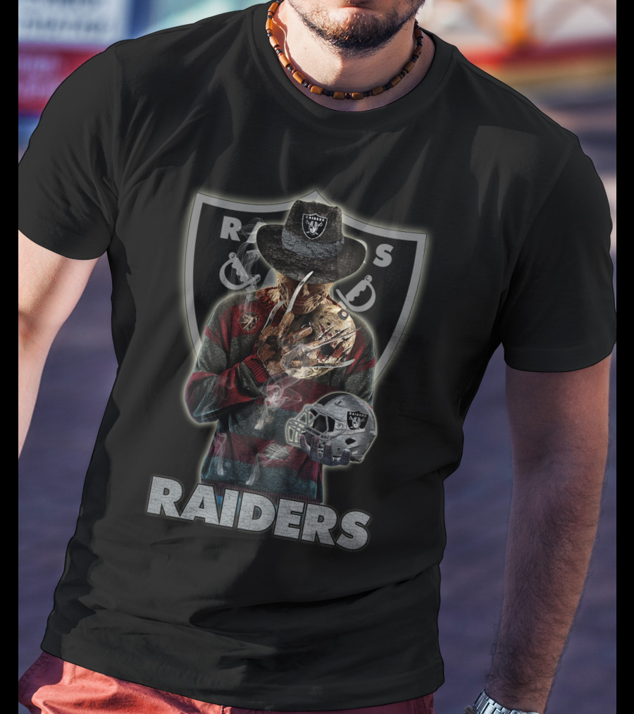 M2 Raiders Freddy Krueger Las Vegas Raiders Football T-Shirt