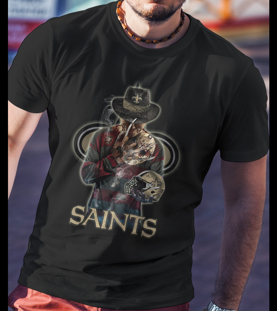 New Orleans Saints Freddy Krueger Mashup T-Shirt