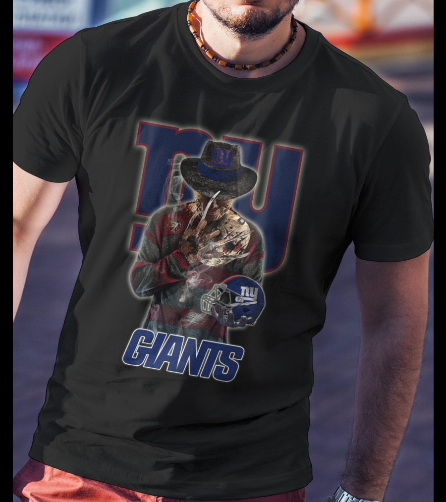 NY Giants Freddy Krueger Crossover M2 Jason Voorhees T-Shirt