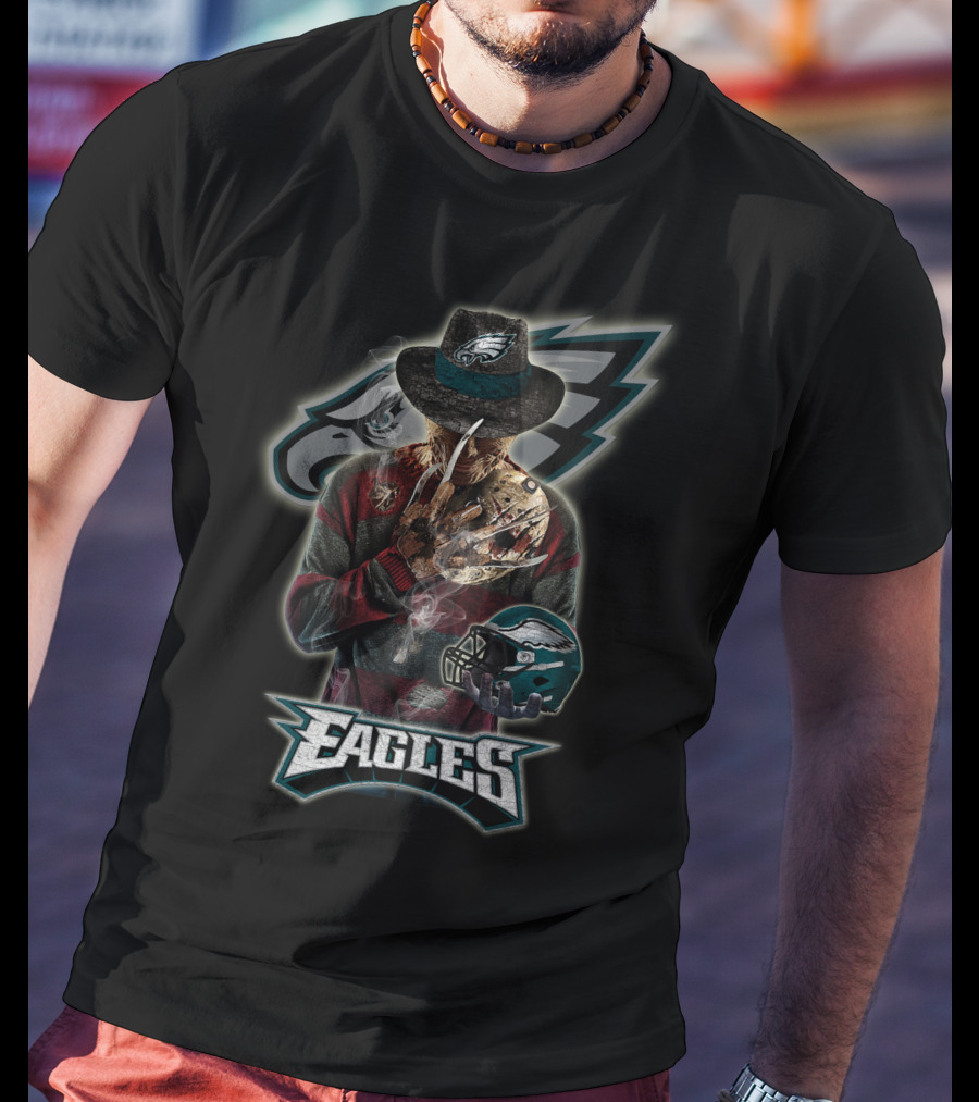 Philadelphia Eagles Freddy Krueger Crossover Fan T-Shirt