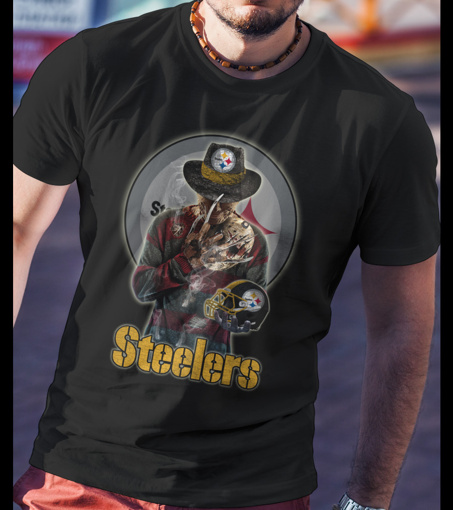 Steelers Freddy Krueger Pittsburgh Football Crossover T-Shirt