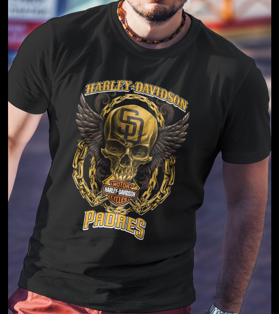 Harley Davidson San Diego Padres Skull T-Shirt