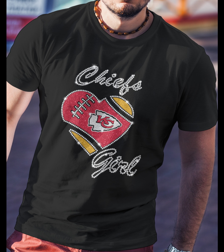 Chiefs Girl Heart Football Kc Kansas City Chiefs T-Shirt