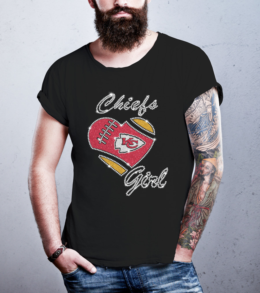 Chiefs Girl Heart Football Kc Kansas City Chiefs T-Shirt