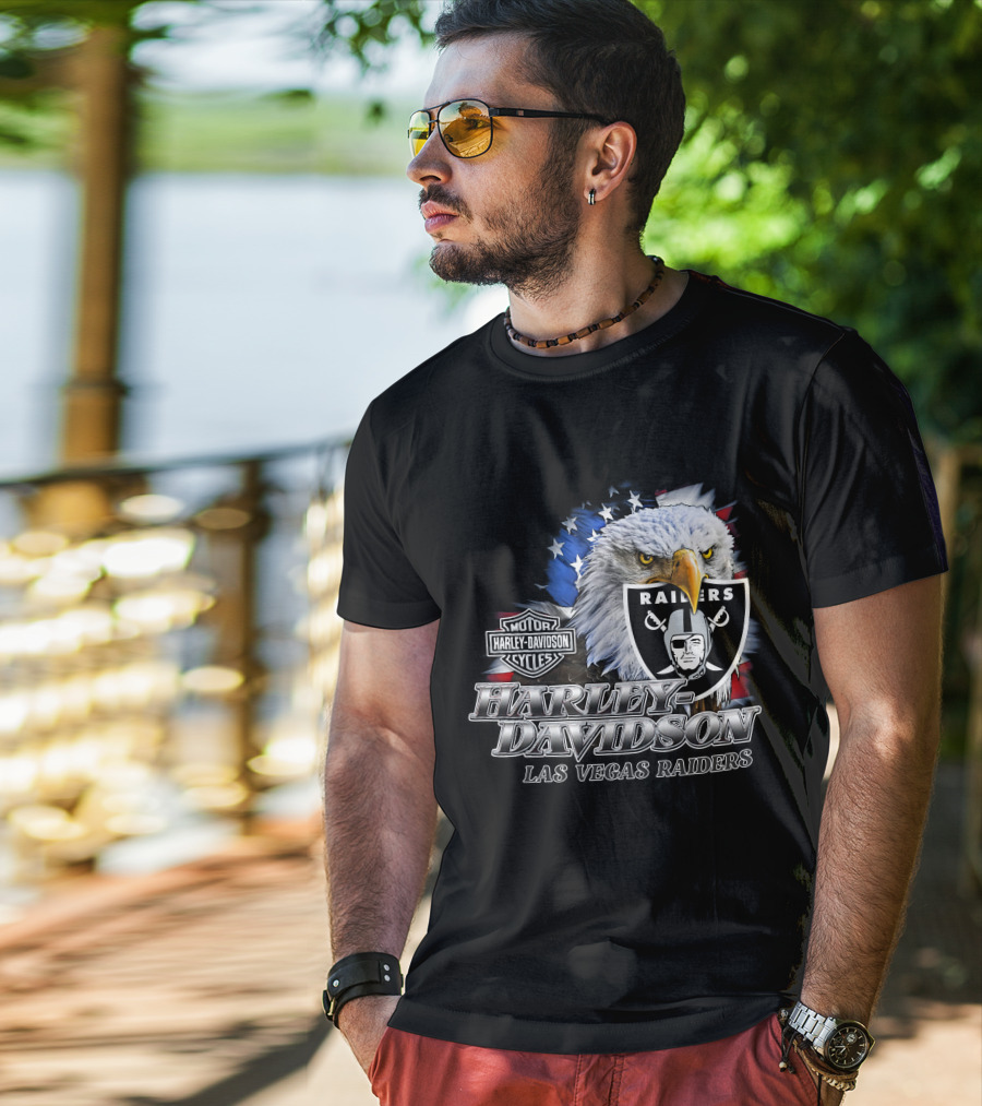 Harley Davidson Las Vegas Raiders Nfl Eagles T-Shirt