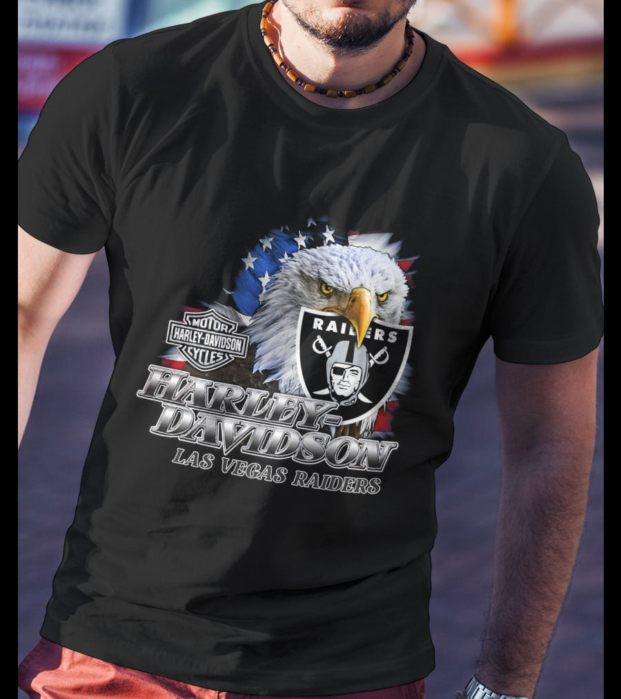 Harley Davidson Las Vegas Raiders Nfl Eagles T-Shirt