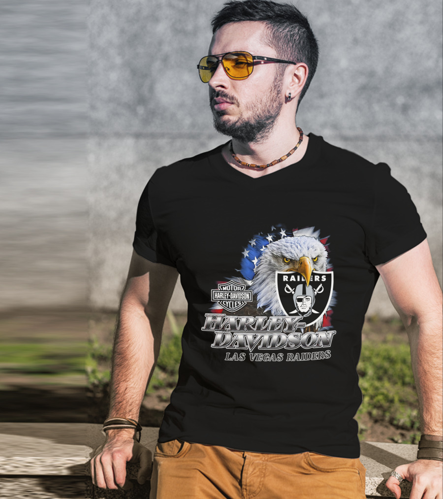 Harley Davidson Las Vegas Raiders Nfl Eagles T-Shirt