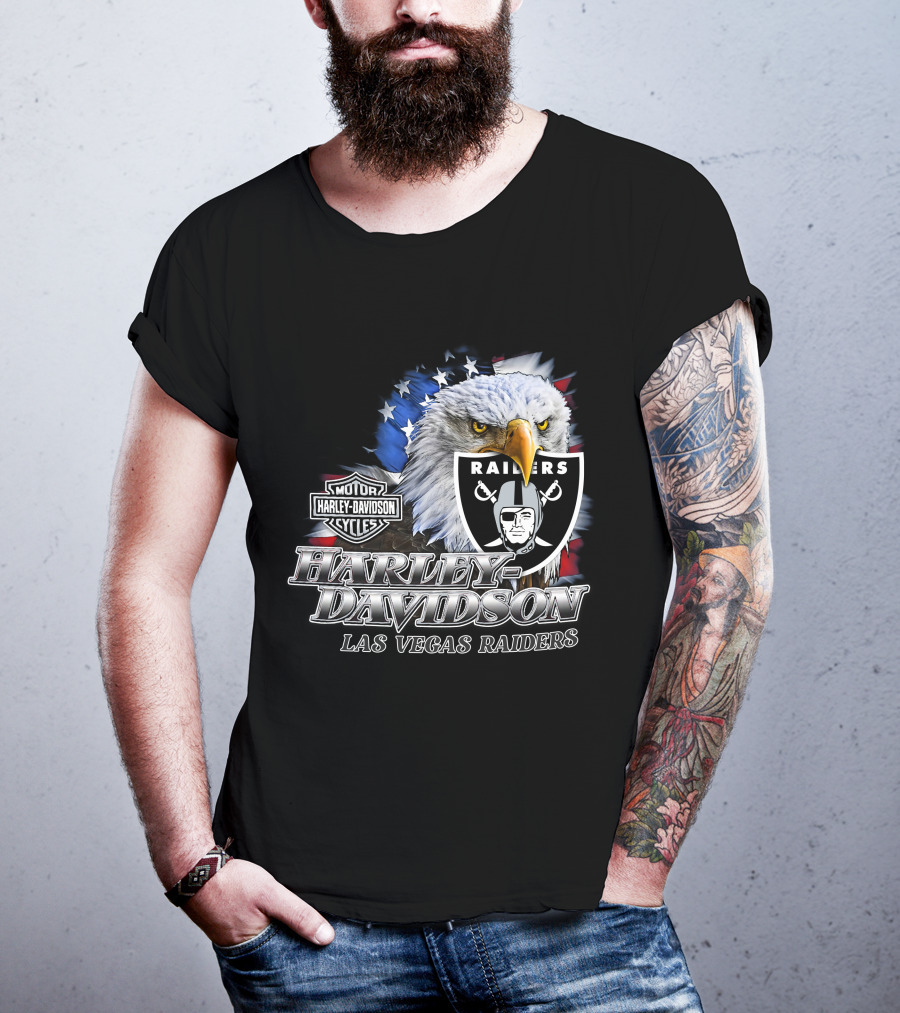 Harley Davidson Las Vegas Raiders Nfl Eagles T-Shirt