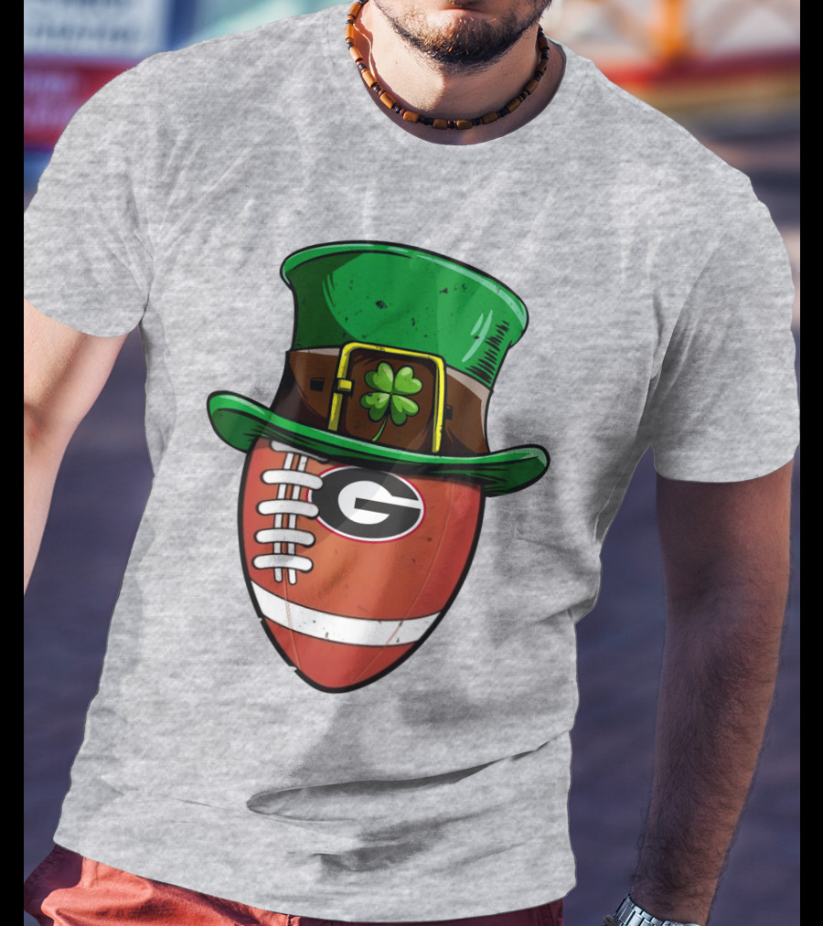 Georgia Bulldogs Football St Patrick's Day Shamrock Hat T-Shirt