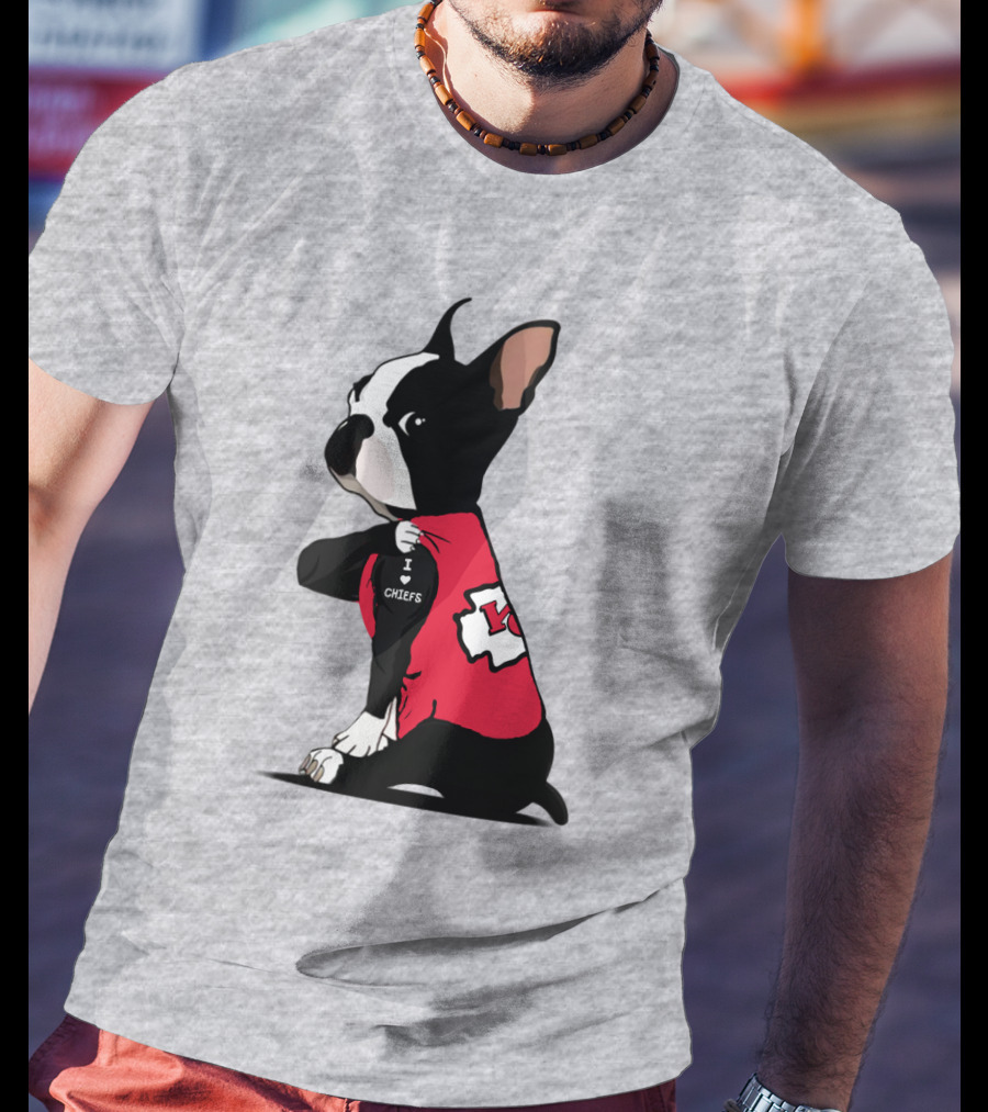 Kansas City Chiefs Bulldog I Love Chiefs T-Shirt